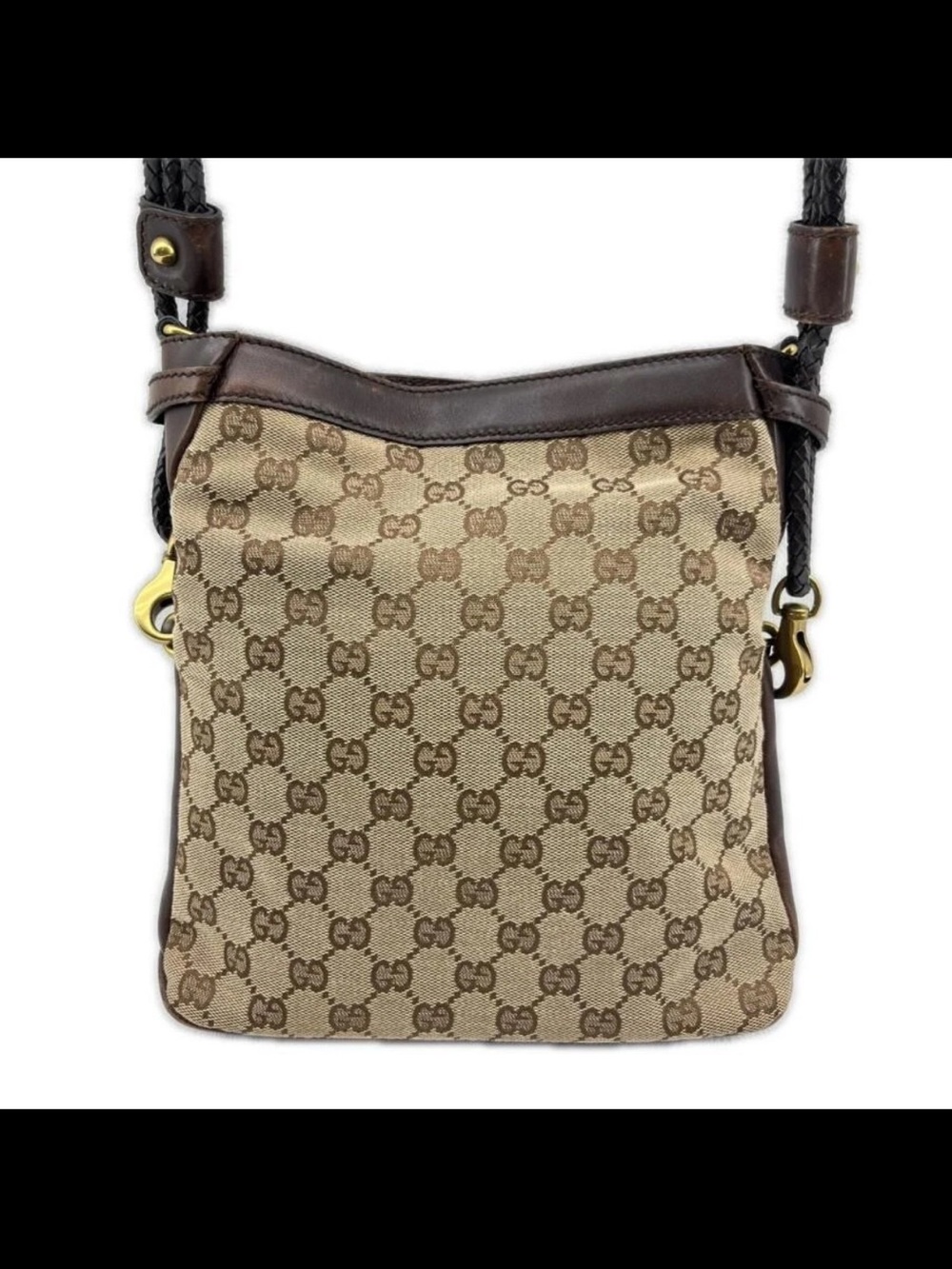 Gucci Beige & Brown GG Canvas Shoulder Bag